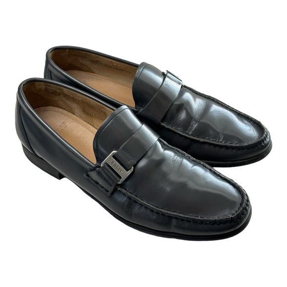 Bally Men's Colbar Patent Leather Gray Loafers Casual Shoes Size 9.5 D - Picture 3 of 9